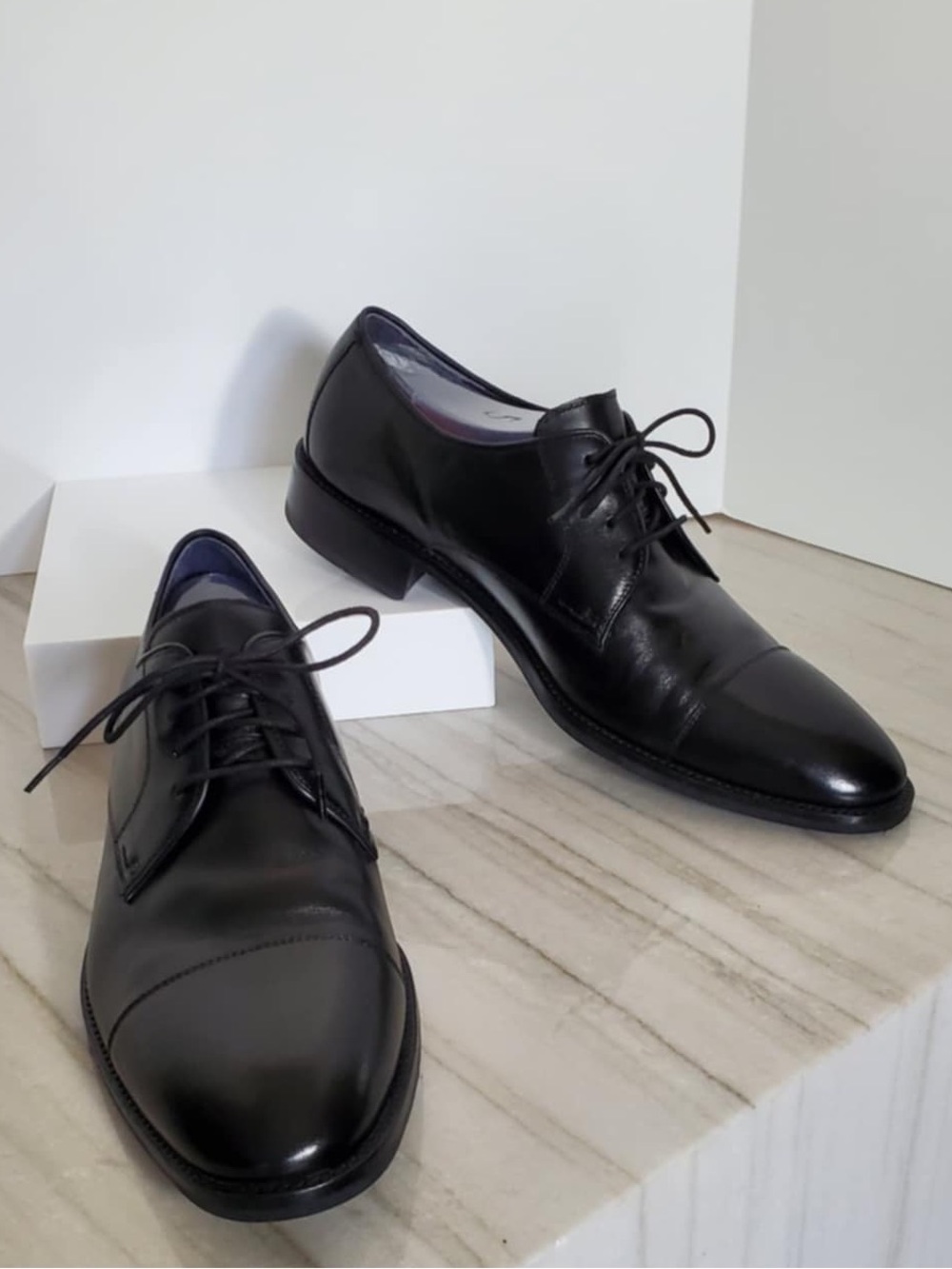 Cole Haan Grand OS Mens Size 10.5 Black Leather Cap Toe Oxfords Dress Shoes - Picture 2 of 12